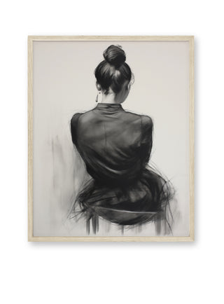 Seated Woman: Charcoal Elegance