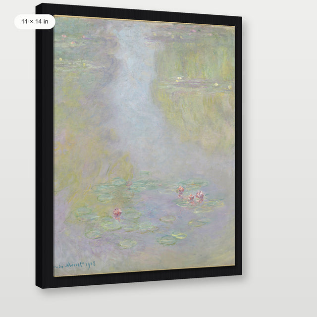 Monet - Water Lilies, Black Floater Frame
