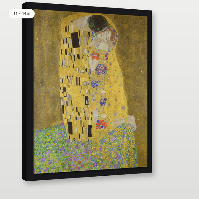 Klimt - The Kiss, Black Floater Frame