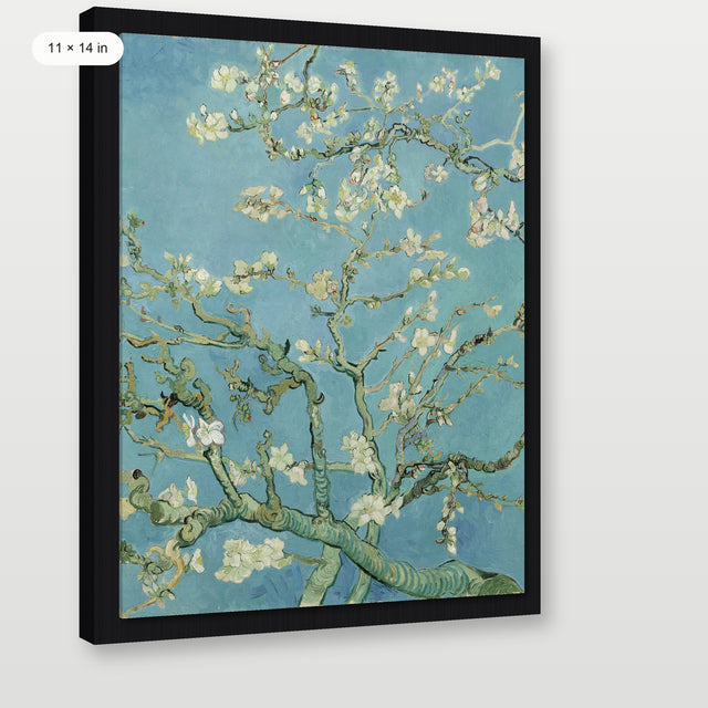 Van Gogh - Almond Blossoms, Black Floater Frame