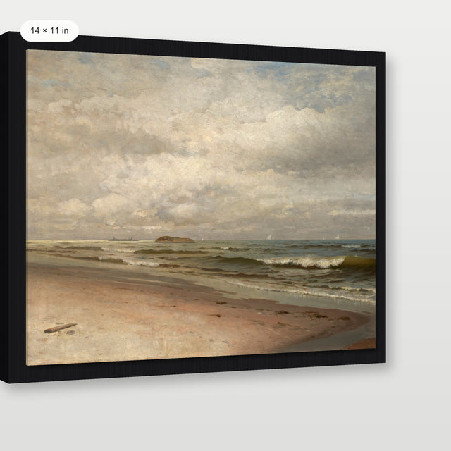 Coastal Beach, Black Floater Frame
