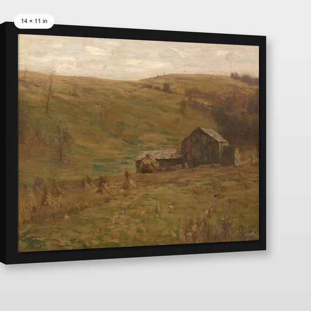 Autumn Barn, Black Floater Frame