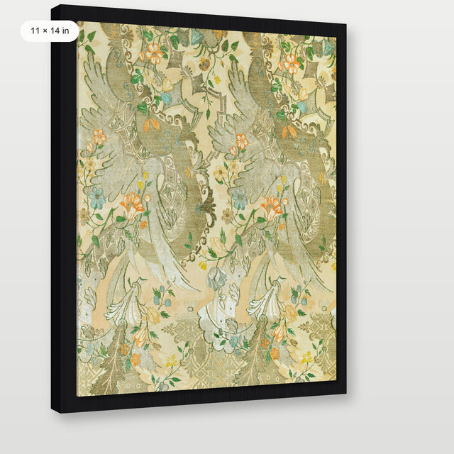 Green Tapestry, Black Floater Frame