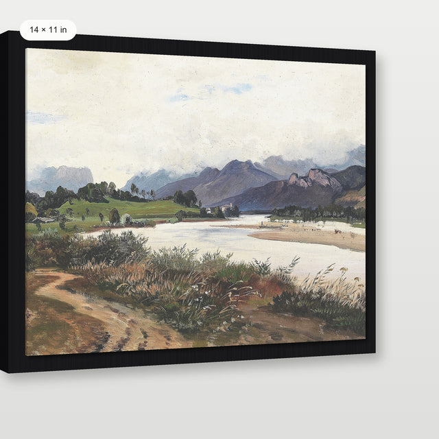 Autumn Lake, Black Floater Frame