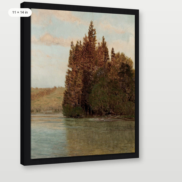 Autumn Tree Reflection, Black Floater Frame