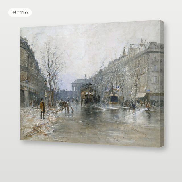 Paris Winter Street, Gallery Wrap