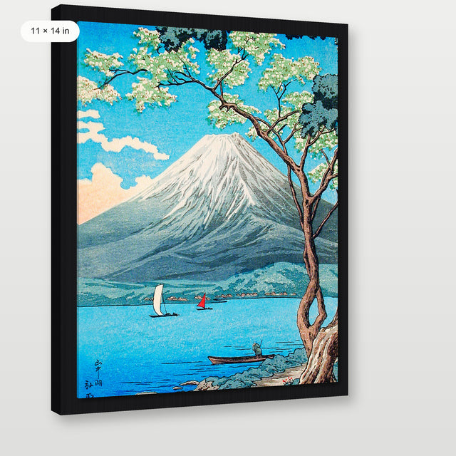 Takahashi - Mount Fuji From Lake Yamanaka, Black Floater Frame