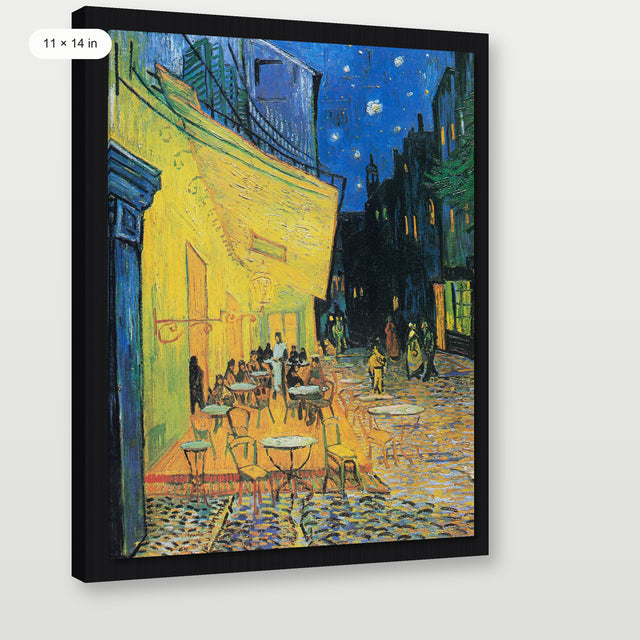 Van Gogh - Café Terrace, Black Floater Frame