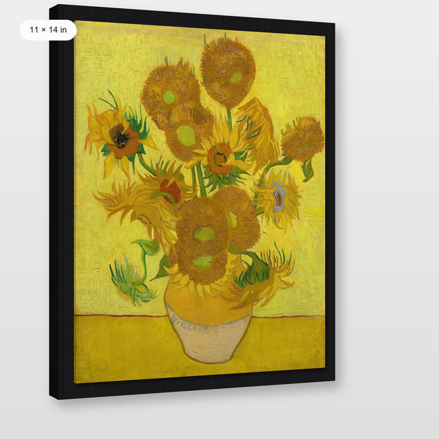 Van Gogh - Sunflowers, Black Floater Frame