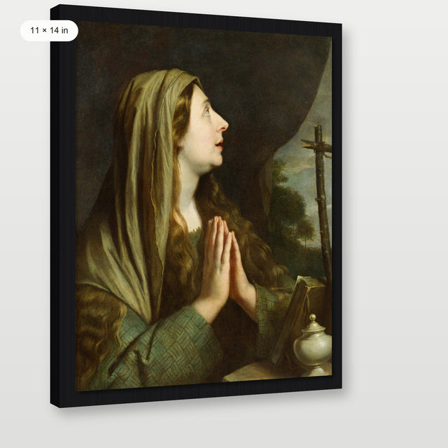 Prayer Madonna, Black Floater Frame