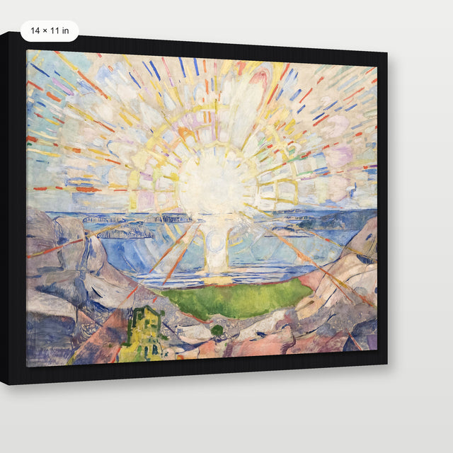 Morning Sun Meditation, Black Floater Frame
