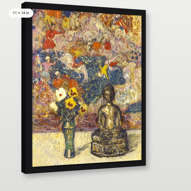 Buddha Flower, Black Floater Frame