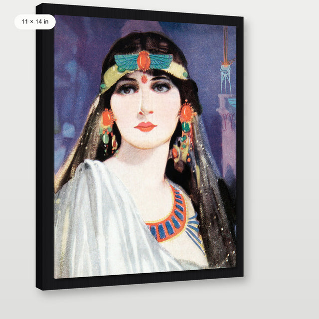 Bohemian Woman Portrait, Black Floater Frame