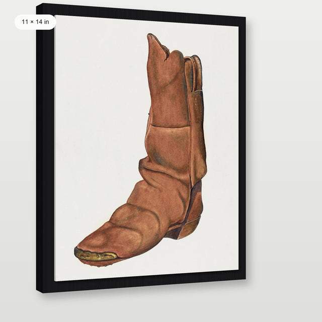 Cowboy Boot, Black Floater Frame