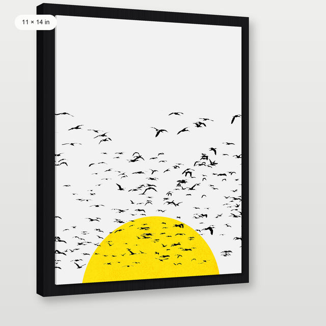 Setting Sun Flock, Black Floater Frame
