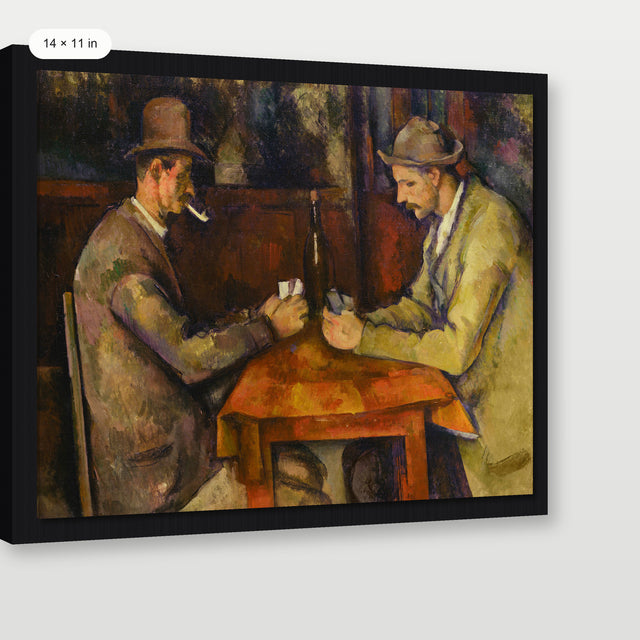 Cezanne - The Card Players, Black Floater Frame