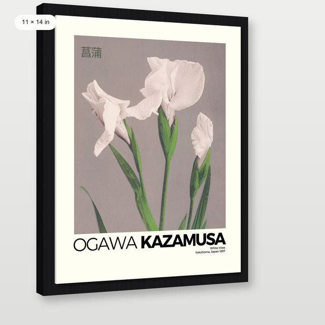 Kazumasa - Irises, Black Floater Frame
