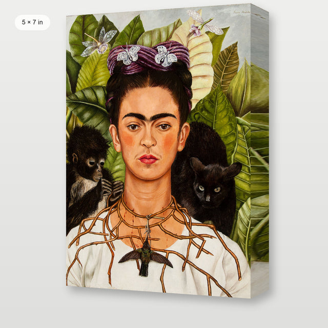 Kahlo - Self - portrait With Thorn Necklace And Hummingbird P2, Gallery Wrap
