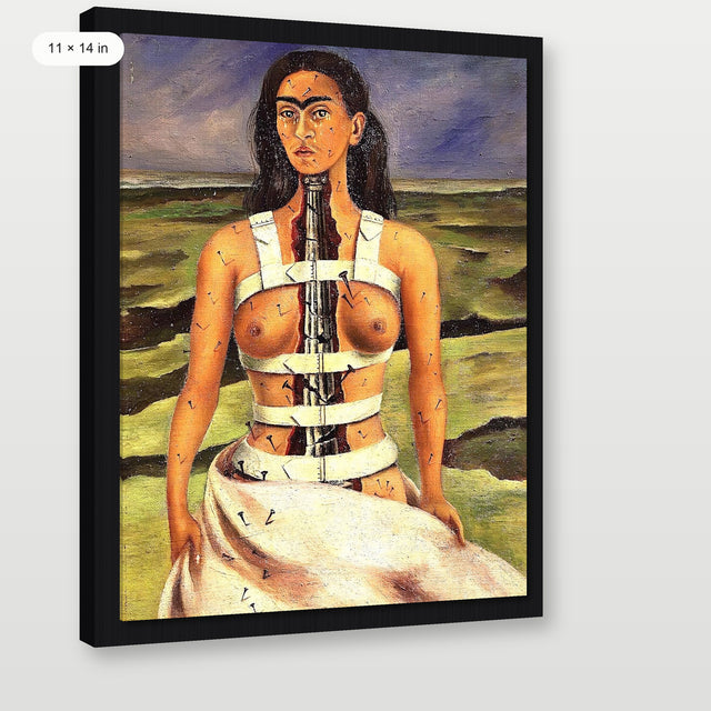Kahlo - The Broken Column P1, Black Floater Frame