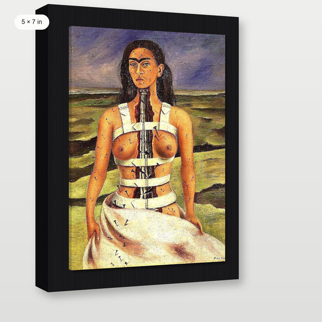 Kahlo - The Broken Column P2, Black Floater Frame