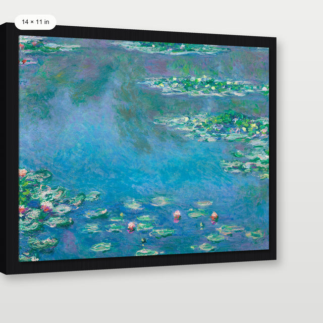 Monet - Water Lilies P2, Black Floater Frame