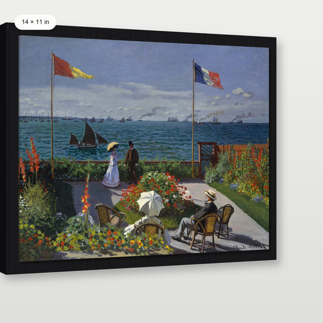Monet - Garden At Sainte - adresse, Black Floater Frame