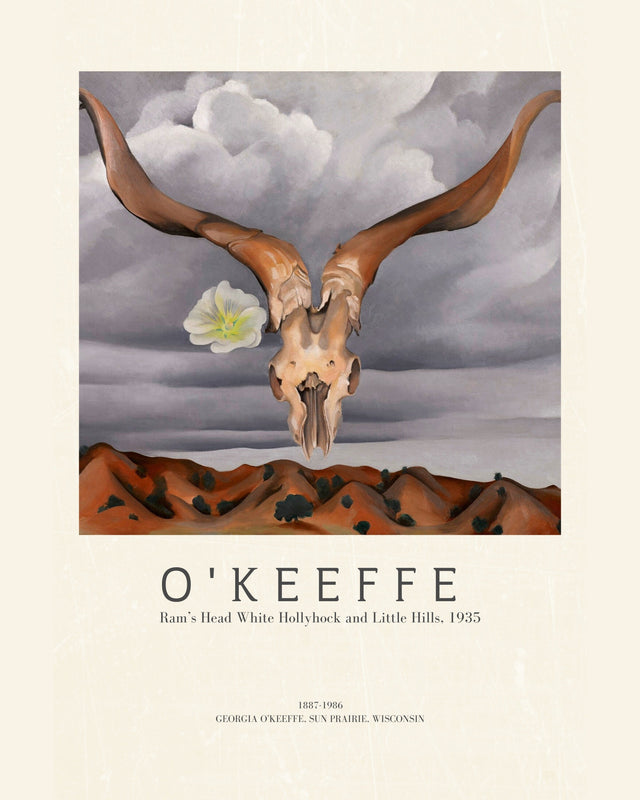 Okeeffe - Ram’s Head White Hollyhock and Little Hills, Gallery Style