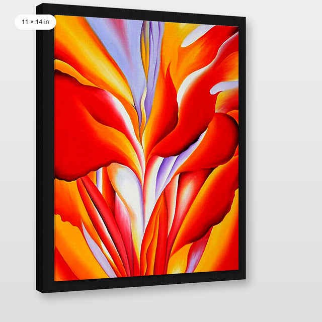 Okeeffe - Red Canna, Black Floater Frame