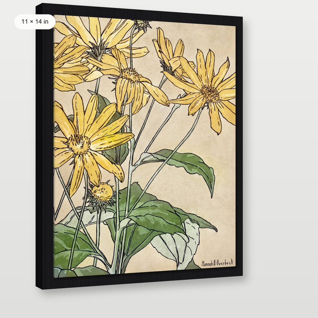 Overbeck - Sunflowers, Black Floater Frame