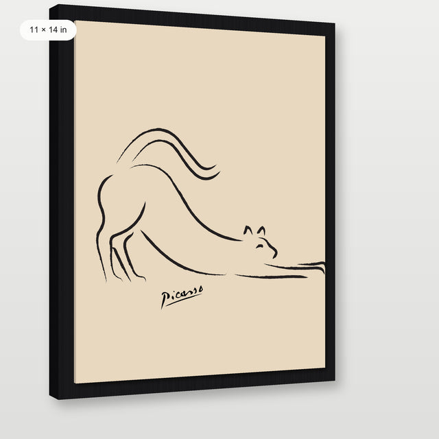 Picasso - The Cat, Black Floater Frame
