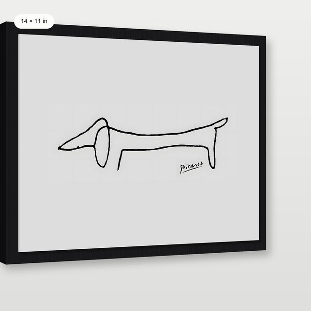 Picasso - The Dachshund, Black Floater Frame