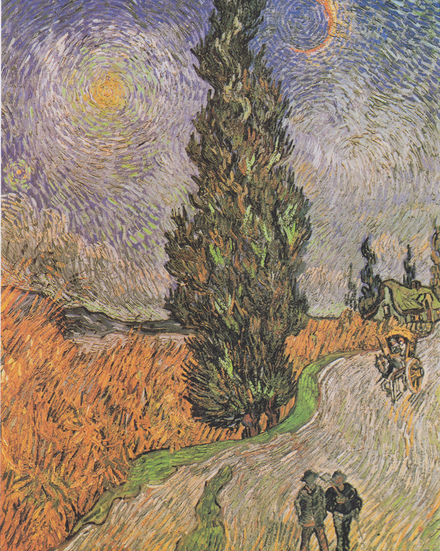 Van Gogh - Road With Cypress And Star, Full Bleed