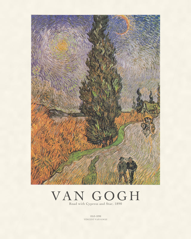 Van Gogh - Road With Cypress And Star, Gallery Style