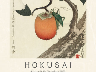 Hokusai - Kakivrucht Met Sprinkhaan