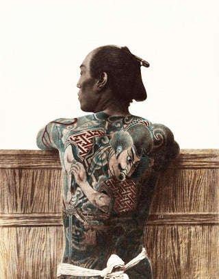 Kusakabe Kimbei - Tattooed Japanese Man