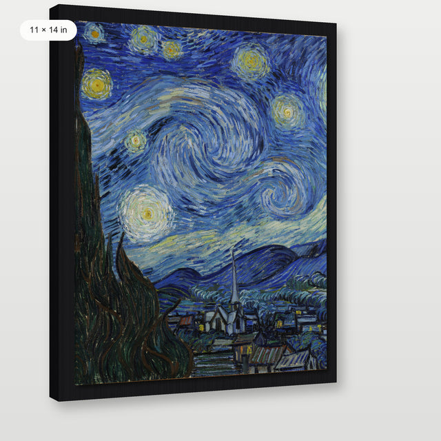 Van Gogh - The Starry Night, Black Floater Frame