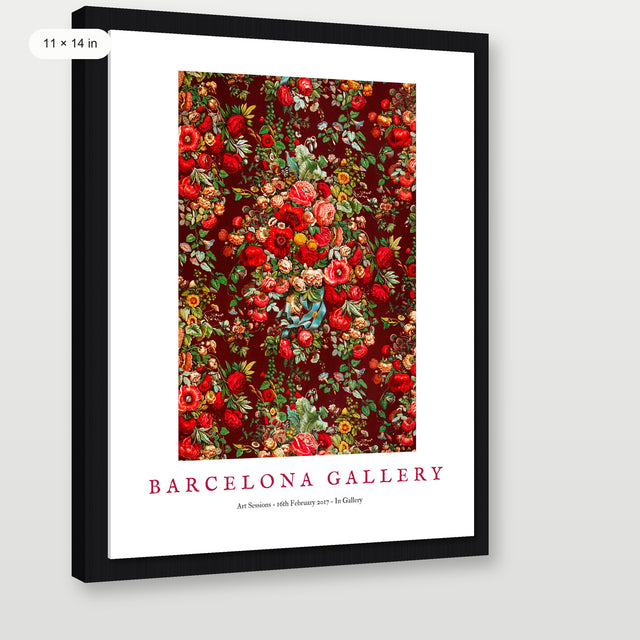 Barcelona Gallery - Rose, Black Floater Frame