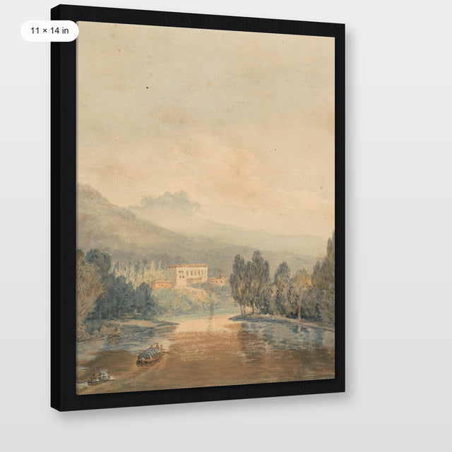 Italian Countryside, Black Floater Frame