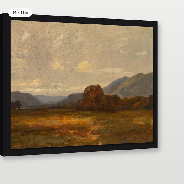 Moody Mountain Landscape, Black Floater Frame