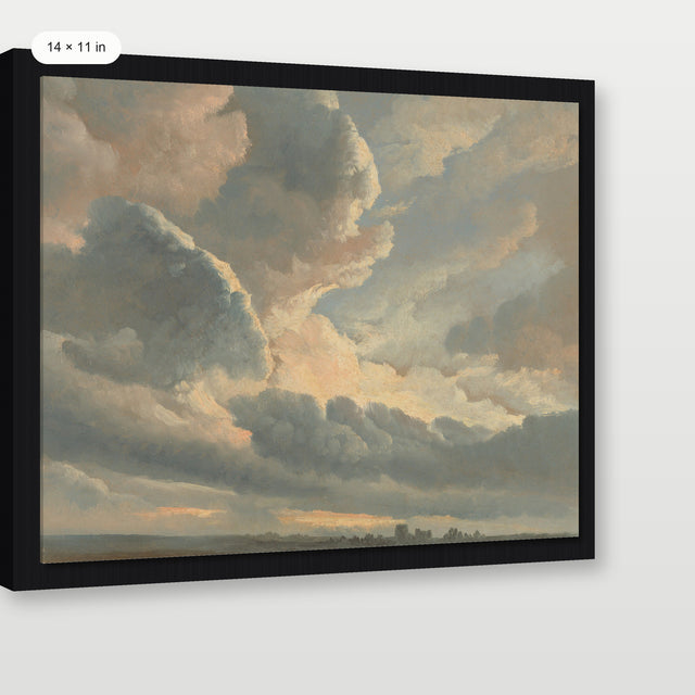 Sunset Near Rome, Black Floater Frame