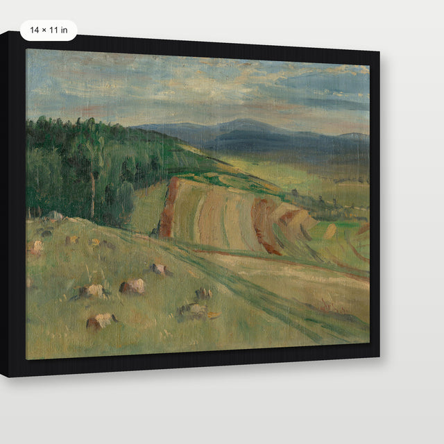 Rolling Farm Fields, Black Floater Frame