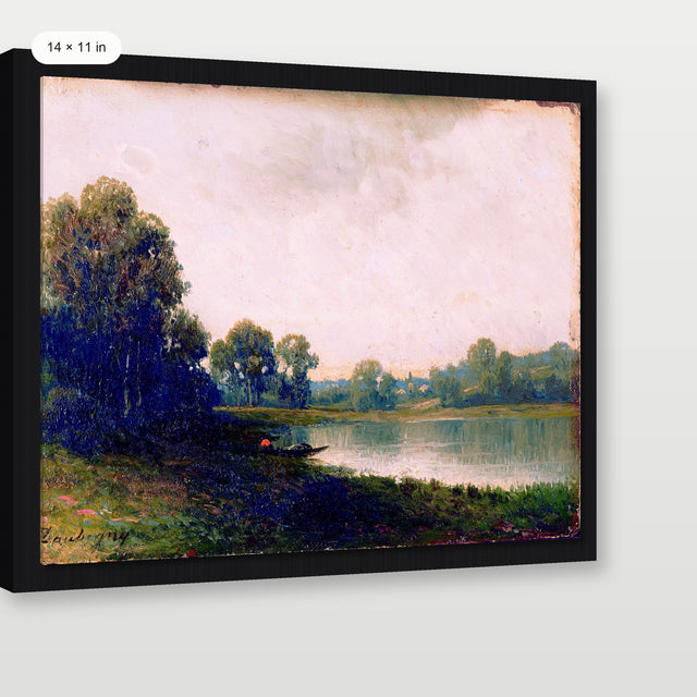 Fishing Lake, Black Floater Frame