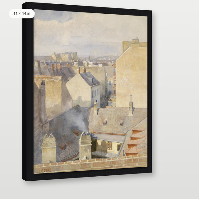 French Rooftops, Black Floater Frame