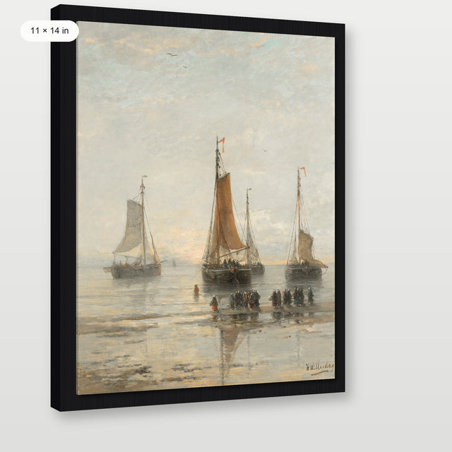 Nautical Seascape, Black Floater Frame