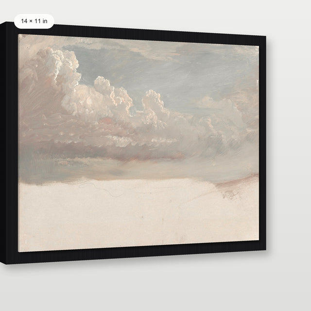 Neutral Sky and Clouds, Black Floater Frame
