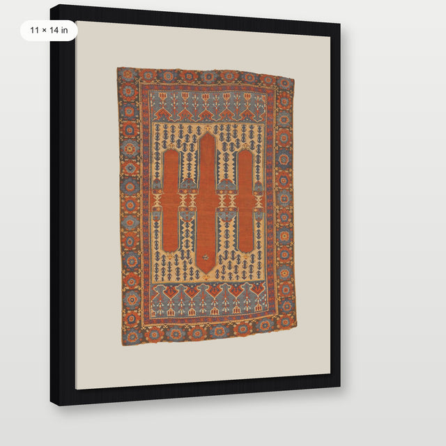 Red Tapestry, Black Floater Frame