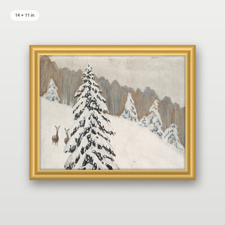 Winter Deer Landscape