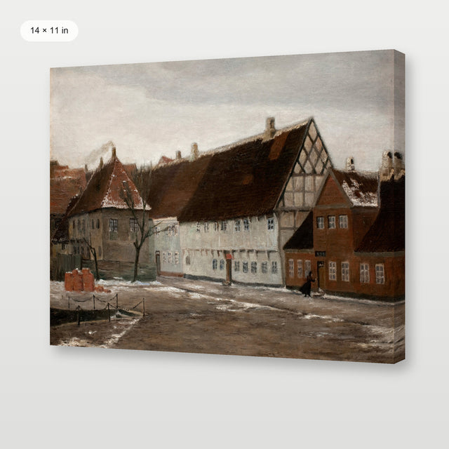 Warm Tone Winter Village, Gallery Wrap