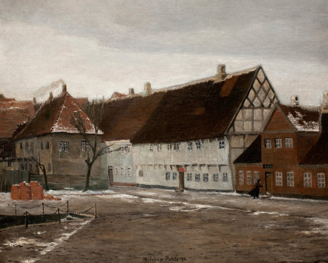 Warm Tone Winter Village, Full Bleed