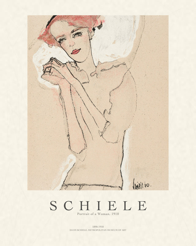 Egon Schiele - Portrait of a Woman, Gallery Style